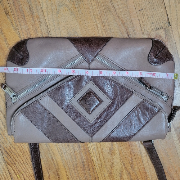 Vintage Joe's Jeans Leather Crossbody/Cluch Purse Handbag Brown Tan - Picture 11 of 12